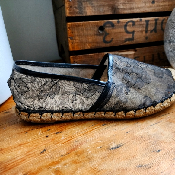 Valentino Black Lace Slip On Espadrilles size 38 - Picture 5 of 9